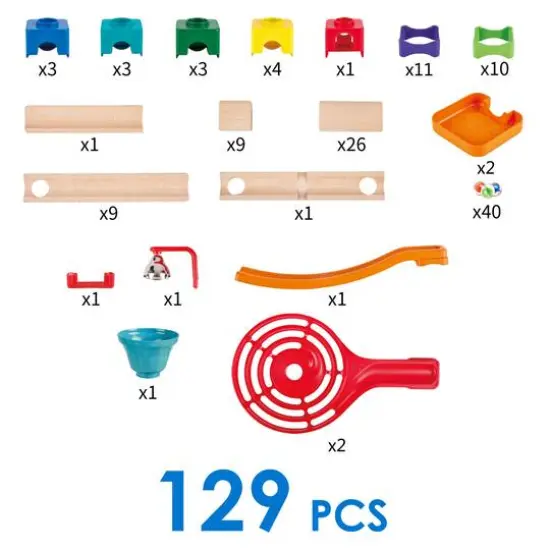 Hape Marble Run Tricks n' Twists DIY Wood Building Racetrack Set {7}