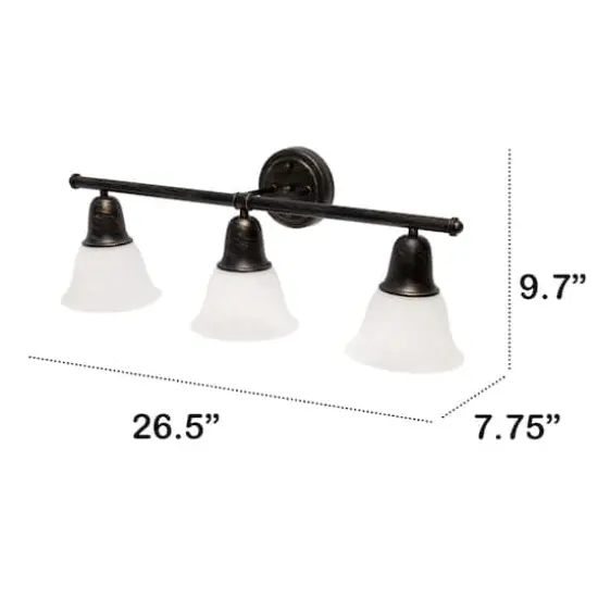 Lalia Home Essentix Oil Rubbed Bronze 3 Light Alabaster Vanity {5}