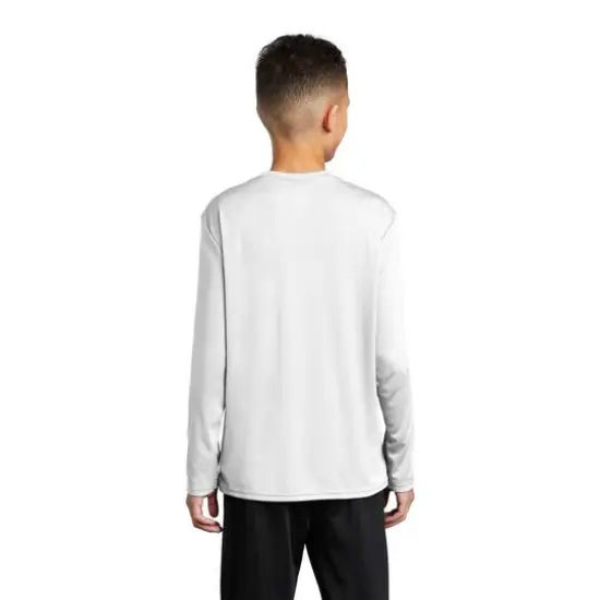 Port & Company&reg; Youth Long Sleeve Performance T-Shirt White {5}