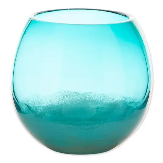 7.5" Large Aqua Fish Bowl Vase {1}