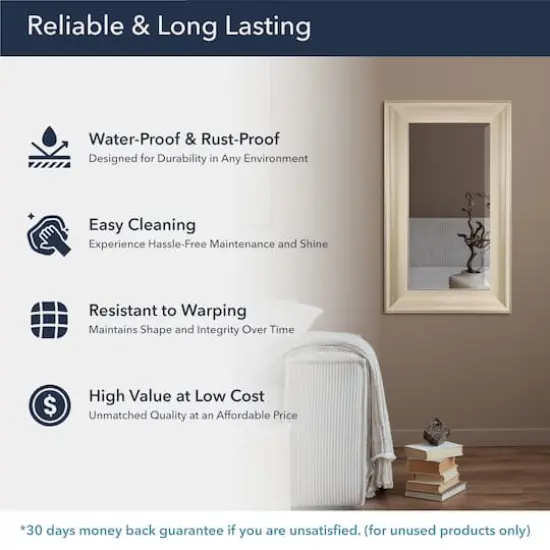 Head West 29.5" Traditional Brushed Nickel Framed Wall Vanity Mirror {5}