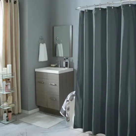 Bath Bliss Microfiber Soft Touch Diamond Design Shower Curtain Liner Charcoal {9}