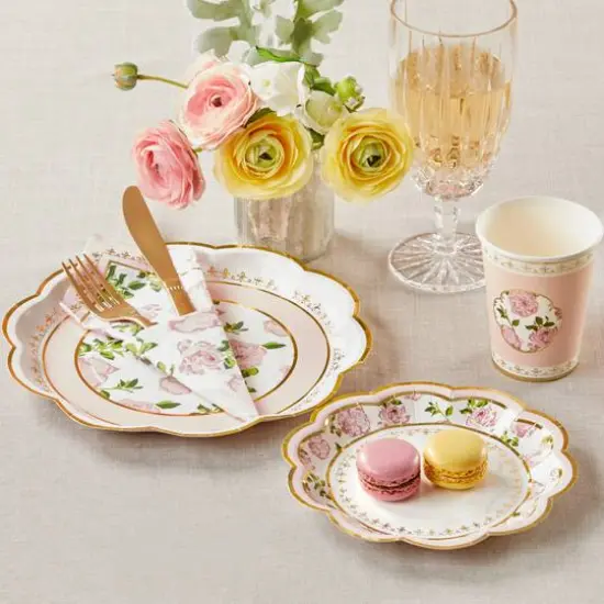 Kate Aspen&reg; 7" Pink Tea Time Whimsy Paper Plates, 32ct. {6}