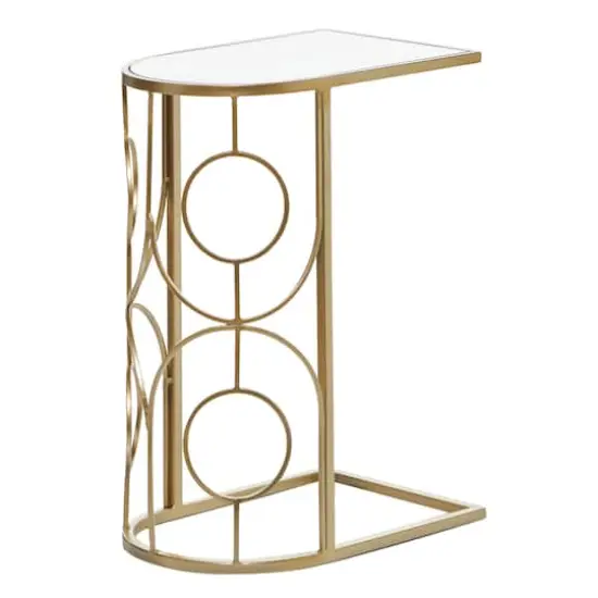 24" Gold Contemporary Metal Accent Table {1}