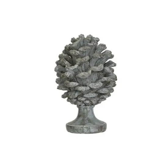 Hello Honey&reg; 10.25" Round Verdigris Finish Pinecone Finial with Base {1}