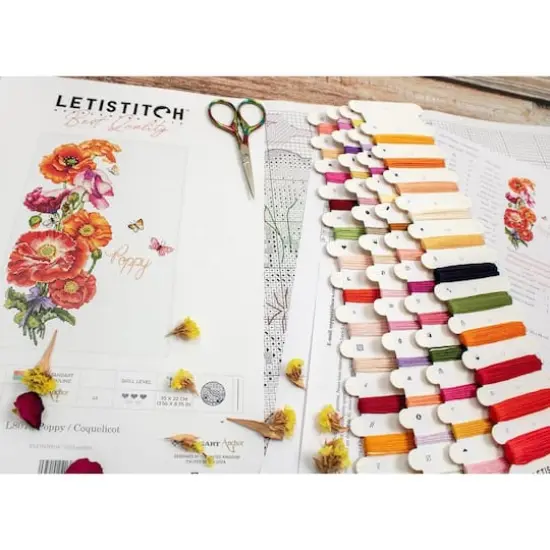 LetiStitch Poppy Counted Cross Stitch Kit {5}