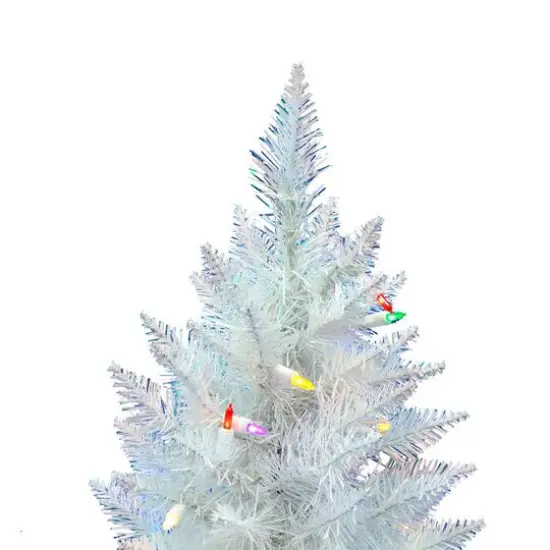 2.5ft. Pre-Lit Sparkle White Spruce Artificial Christmas Tree, Multicolor LED Lights {4}