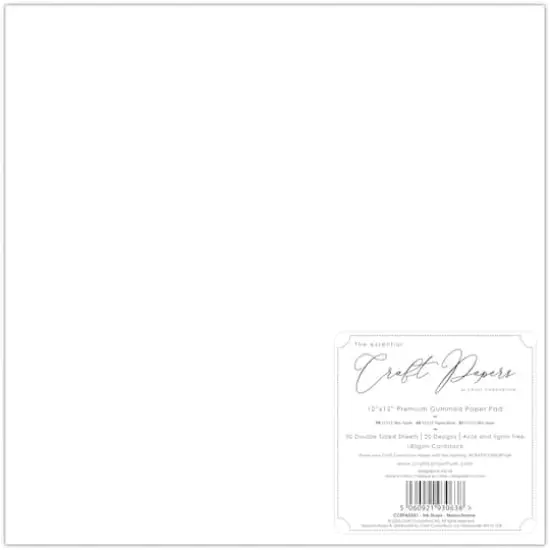 Craft Consortium Ink Drops Monochrome Double-Sided Paper Pad, 12" x 12" {4}