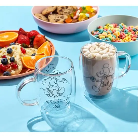 JoyJolt&reg; Disney&reg; 13.5oz. Mickey & Pluto Aroma Glass Mugs, 2ct. {6}