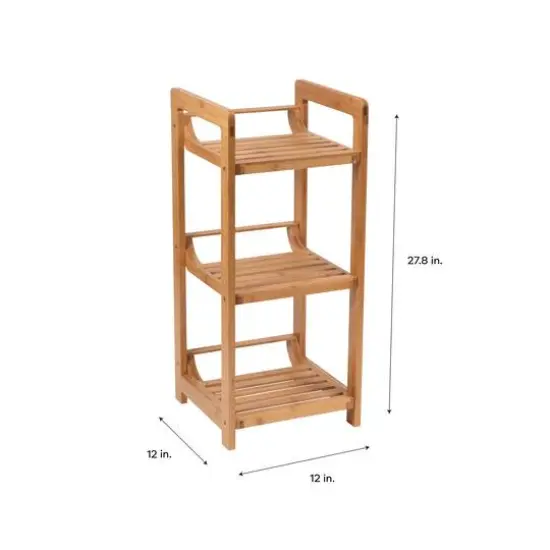 Organize It All 28" Lohas 3-Tier Bamboo Shelving Tower {4}