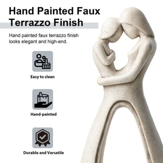 Glitzhome&reg; 24.75" Modern Abstract Sculpture Hugging Mommy & Baby Garden Statue {8}