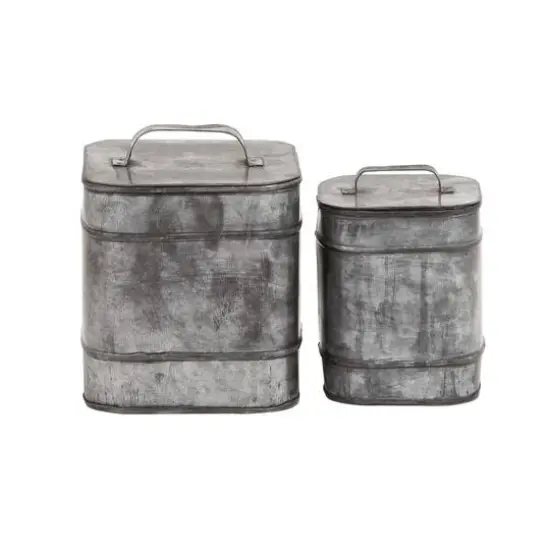 Silver Metal Farmhouse Box Set, 7" & 8" {9}