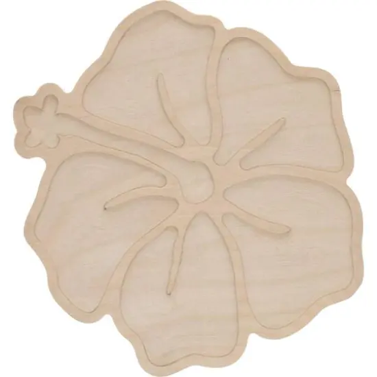 Leisure Arts&reg; 10" Hibiscus Welled Wood Surface {1}
