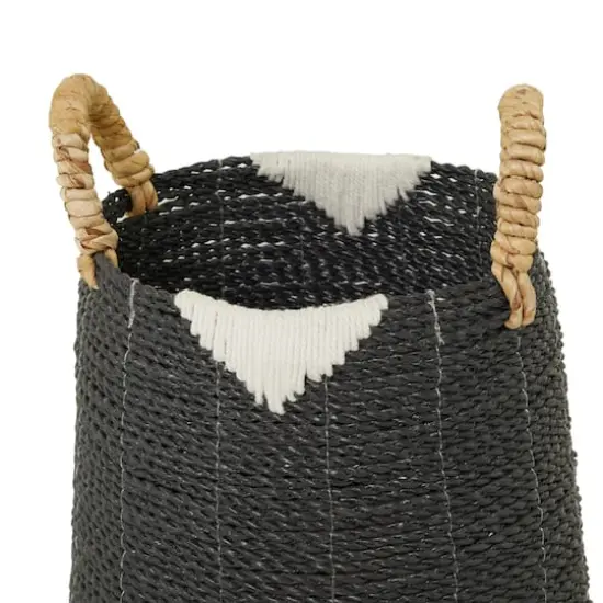 CosmoLiving by Cosmopolitan Black Banana Leaf Bohemian Storage Basket Set {4}