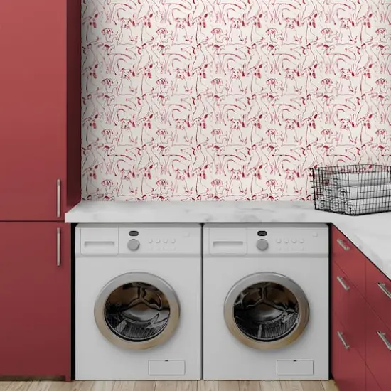 Surface Style Dog Doodle Ink Peel & Stick Wallpaper Lipstick {5}