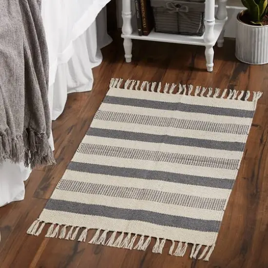DII&reg; Gray Combo Stripe Hand-Loomed Rug, 2ft. x 3ft. {8}