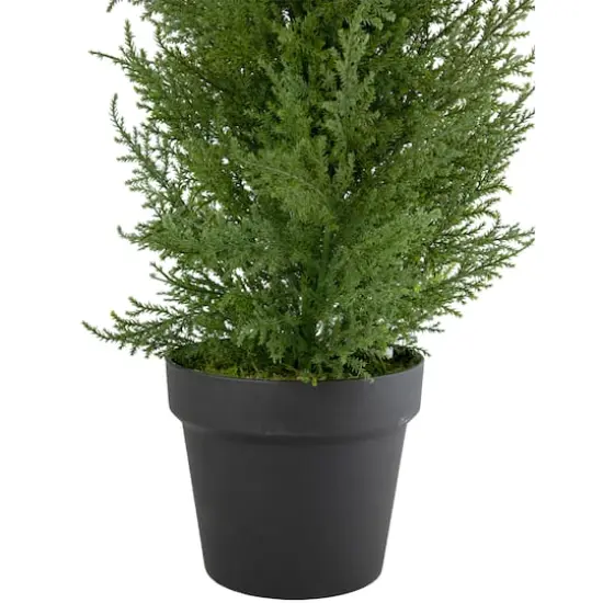 3ft. Unlit Artificial Cedar Pine Petite Arborvitae Tree in Round Pot {5}