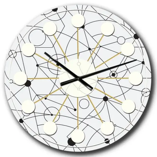 Designart 'Retro Geometric Grid Iii Mid-Century Modern Wall Clock {3}