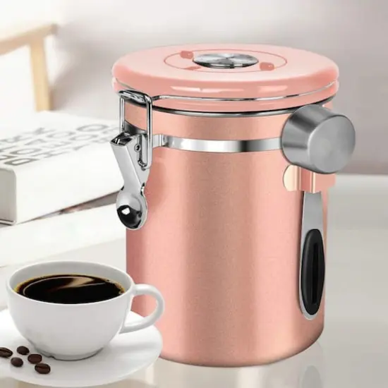NEX&trade; 22oz. Airtight Stainless Steel Coffee Canister Rose Gold {7}