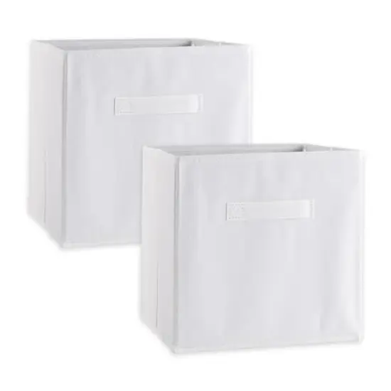 DII&reg; 11" Fabric Cube Storage Baskets, 2ct. White {1}