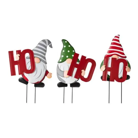Glitzhome&reg; 51" Metal Ho Ho Ho Gnome Yard Stake {5}