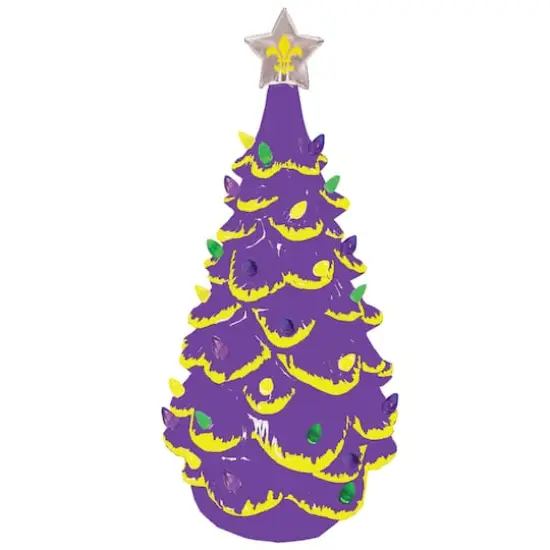 Santa's Workshop 14" LED Ceramic Mardi Gras Tree {1}