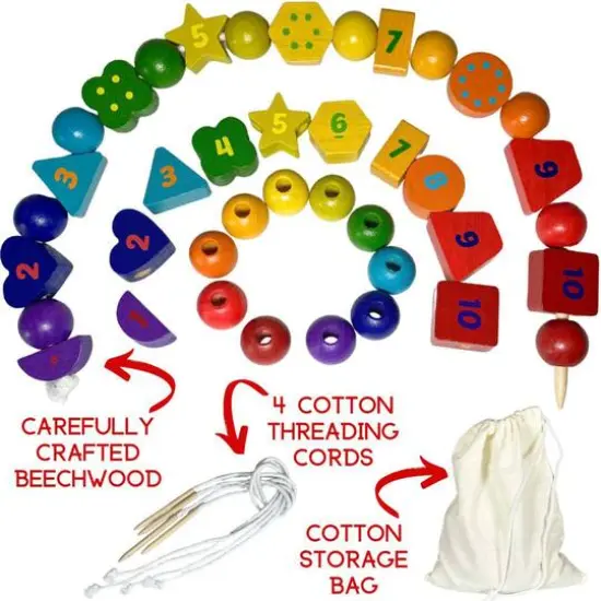 Extasticks Threading Lino Wooden Lacing Beads {4}