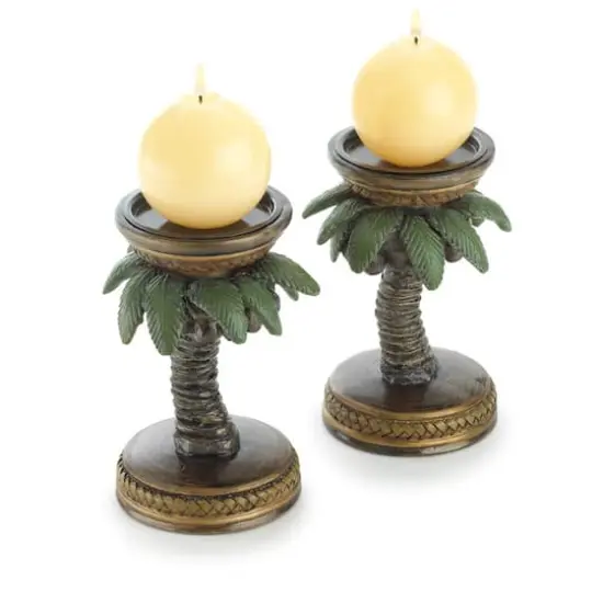 5" Coconut Tree Candleholder Set {1}