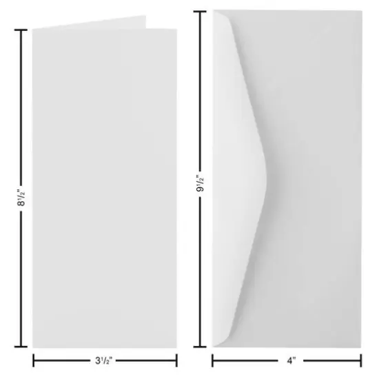 PA Paper&trade; Accents 3.5" x 8.5" Slimline Smooth Solar White Cards & Envelopes, 10ct {3}