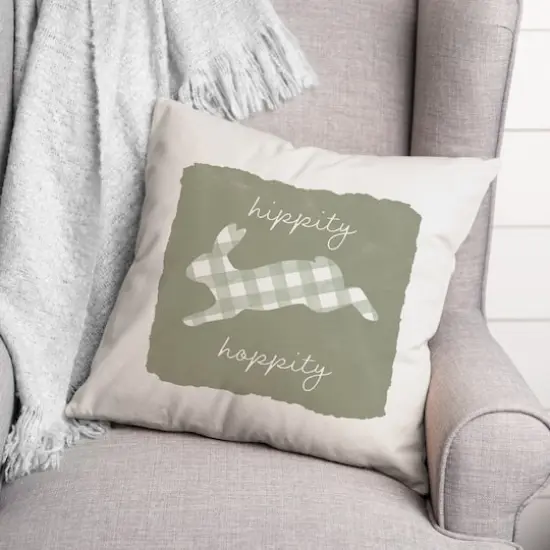 Hippity Hoppity Pillow 2 18" x 18" Throw Pillow {4}