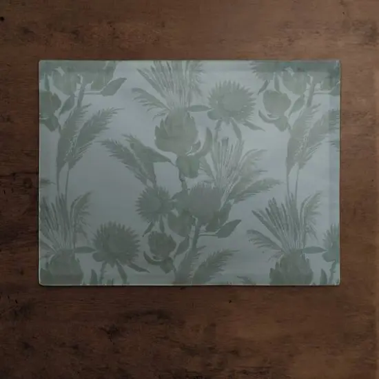 Tones Protea Blooms Cotton Twill Placemat Blue {3}