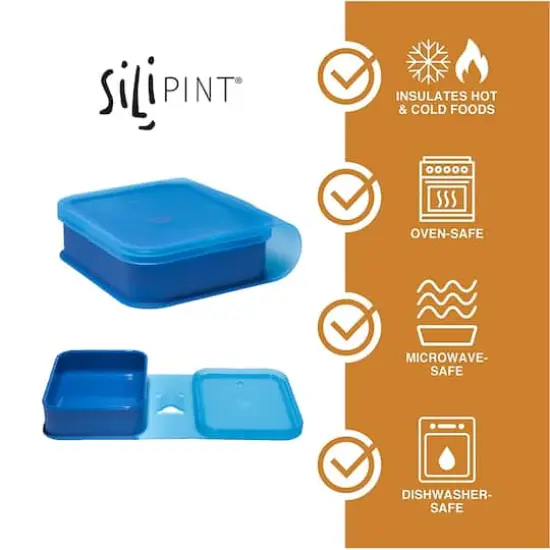 Silipint&reg; Sandwich Size Silicone Go Go Bowls, 2ct. Deep Pool {4}