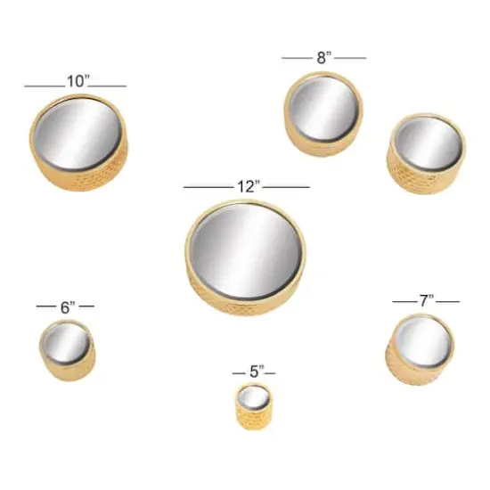 CosmoLiving by Cosmopolitan Gold Metal Glam Wall Mirrors Set {6}