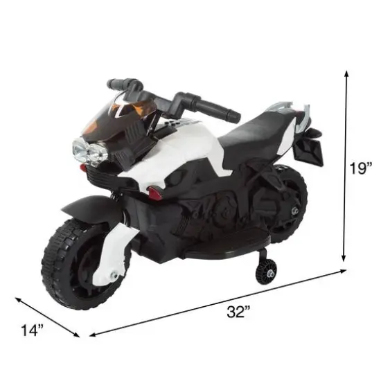 Toy Time Ride-On 2 Wheel Motorcycle White {4}