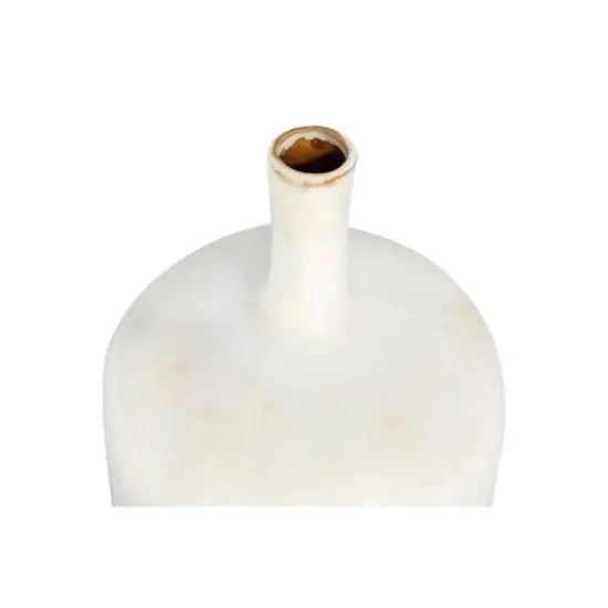 Hello Honey® 9.5" Cream Stoneware Vase with Green Undertones & Reactive Glaze Finish {5}