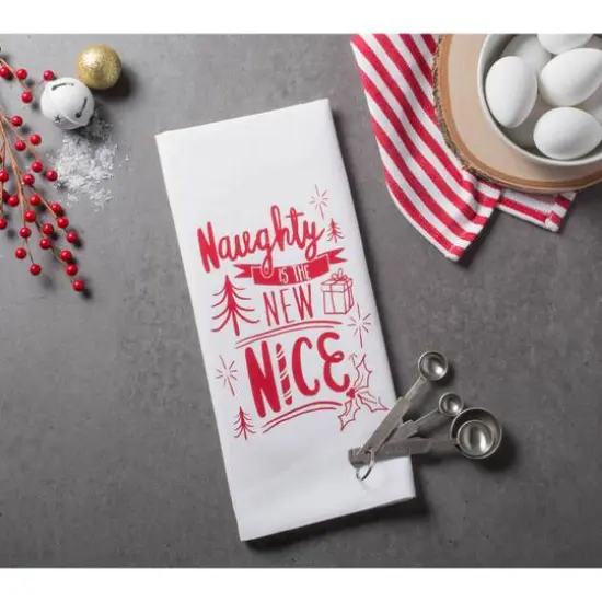 DII&reg; Assorted Naughty Nice Holiday Printed Dishtowel Set {6}