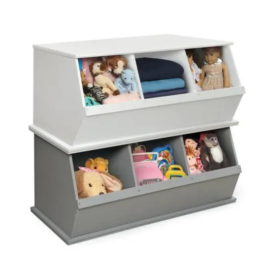 Badger Basket 3 Bin Stackable Storage Cubby White {3}