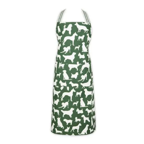 DII&reg; Dog Print Chef Apron Hunter Green {1}