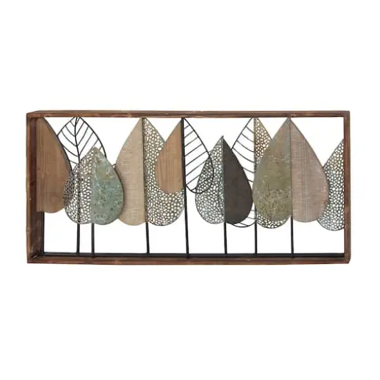 47" Brown Modern Leaves Wall D&eacute;cor {4}