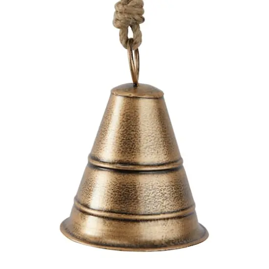 Metal Bohemian Decorative Cowbells Set Brass {4}