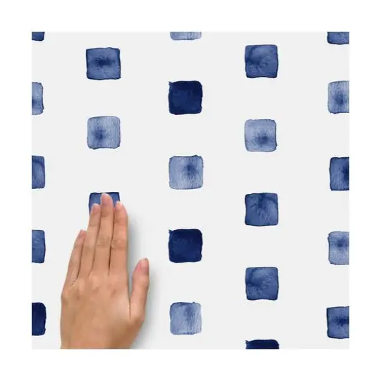 RoomMates Blue Watercolor Blocks Peel & Stick Wall Decals {6}