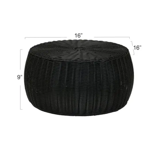 Household Essentials 9" Woven Storage Ottoman Black {6}