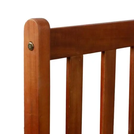 48" Light Brown Acacia Wood Outdoor Patio Bench {6}