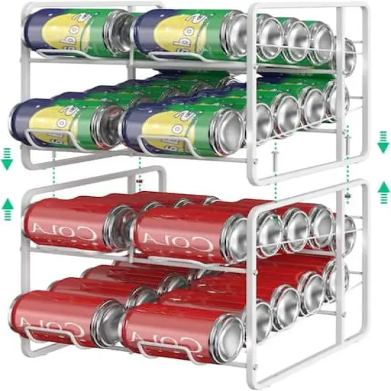 White 12oz. Can Organizer Rack Dispensers, 2ct. {7}