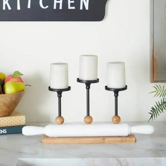 White Fir Modern Farmhouse Candelabra, 9" x 20" x 4" {8}