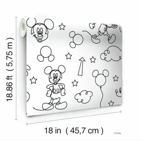 RoomMates Disney&reg; Mickey Mouse Line Art Peel & Stick Wallpaper {7}