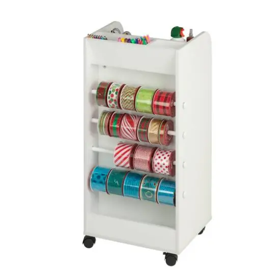Honey Can Do 3-Drawer White Rolling Craft Cart with Drawers & Compartments {5}