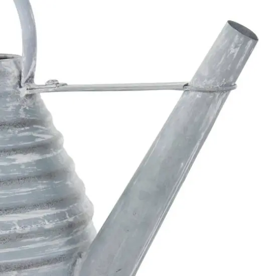 14" Gray Metal Beehive Shaped Watering Can Planter {5}