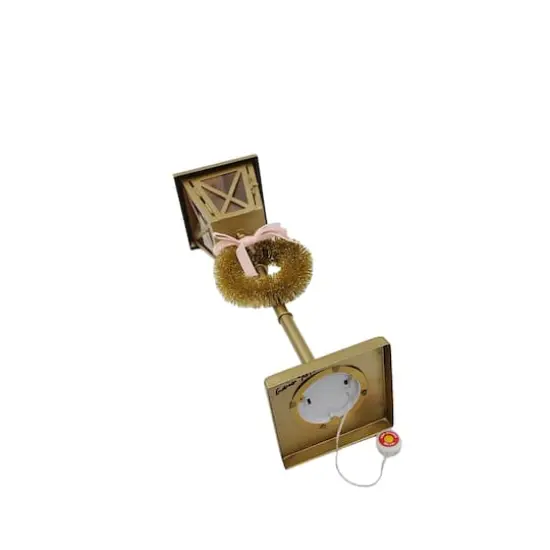 23.75" Gold Street Lamp with Wreath LED Tabletop D&eacute;cor by Ashland&reg; {4}