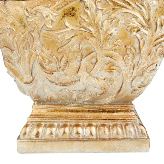 12" Gold Square Traditional Decorative Jar {4}